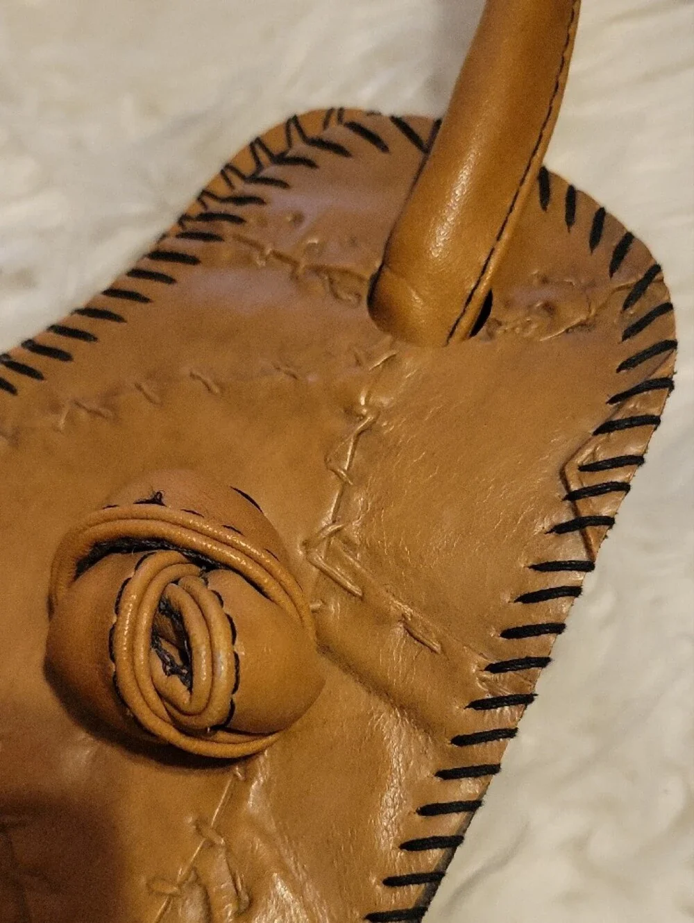 Faux, Leather ,Stiched Shoulder bag